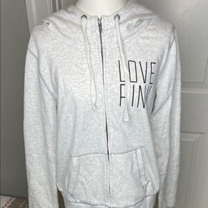 Pink by Victoria’s Secret zip Hoodie size L light grey
Love Pink